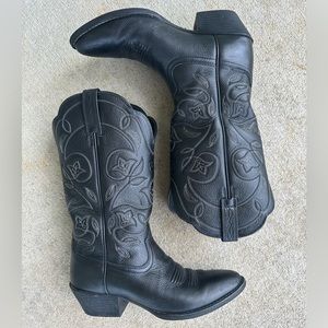 Ariat Cowboy Boots Heritage EUC W6 Black Leather